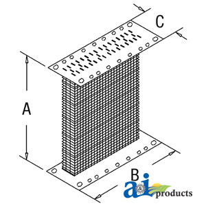 UJD20052    Radiator Core---Replaces AR1627R 